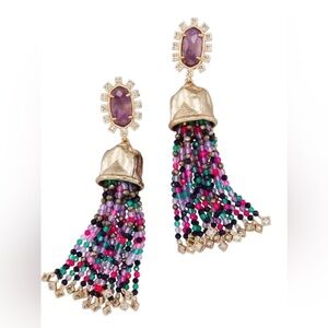 Kendra Scott Decker Tassel Earrings • Retired Amethyst Mix • HTF Designer